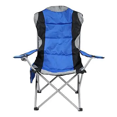 Heavy Duty Camping Chair Luxury Folding High Blue Directors Cup Holder  • £29.95