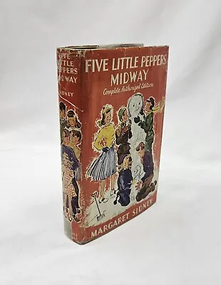Antique 1893 The Five Little Peppers Midway Margaret Sidney Hardcover W/ Dust J • $29.99