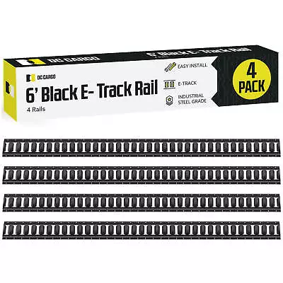DC Cargo E Track Tie Down Rail 6 Ft. Black/Silver Steel Rail 1246810 Pack • $50.99