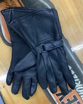 American Deer Skin -Black Leather Thinsulate Guantlet Riding Gloves- Men's Med • $24.95