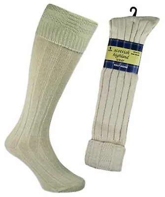 Mens Beige Kilt Socks One Size UK 6-11 EUR 39-45 • $8.69