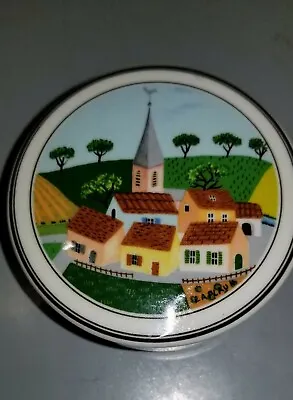 Villeroy & Boch Design Naif Round Jewelry Trinket Dish With Lid Country Village • $20