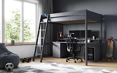 £524.99 • Buy High Sleeper Gaming Bed Double Solid Wood With Under Bed Desk FSC Certified