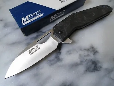 Mtech Evolution Ball Bearing Open Pocket Knife Carbon Fiber 8Cr13 MTE-FDR035BL • $19.99