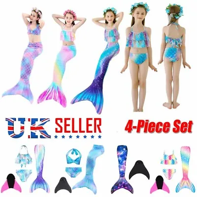 Mermaid Tail Adult Swimsuit Parent-Child Kid Women Swimsuit Clothing Swimwear UK • £18.98