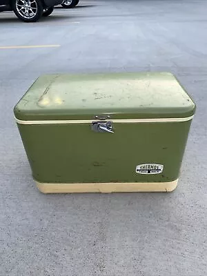 VINTAGE Thermos Cooler Picnic Chest Deluxe Model Green 20 X 13 X 13 • $99.97