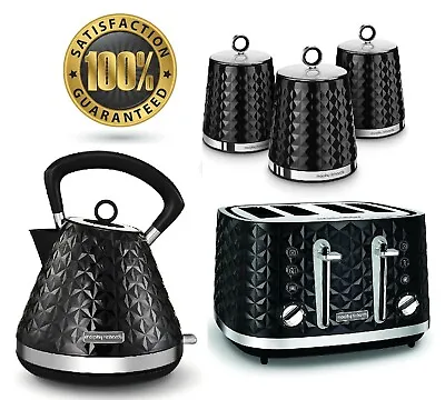 £169.99 • Buy Four Slide Toaster With Pyramid Jug Kettle And Storage Set Morphy Richards BLACK