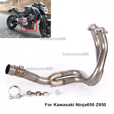 Modified System Exhaust Front Header Link Pipe For Kawasaki Ninja650 Z650 Z650RS • £189.88