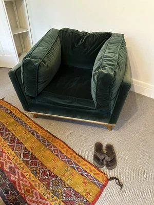 $300 • Buy Green Velvet Mid Century Style Freedom Arm Chair 