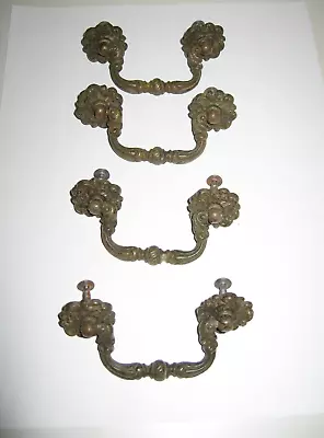 Set Of 4 Vintage Ornate VICTORIAN  Dresser Handles (3.5  Center) • $14.99