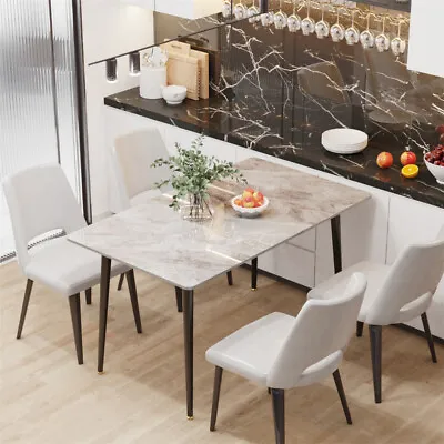 Large Dining Table For 4-6 People Modern High Gloss Sintered Stone Table Kitchen • $159.90