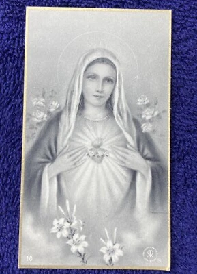 $3 • Buy Vintage Catholic Holy Prayer/ Funeral Remembrance Card Of Immaculate Mary