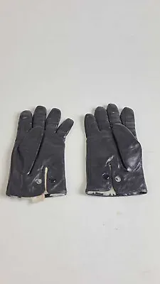 Men's Leather Gloves - Rabbit Fur Lined - Black - Golden Leaf Size 9 • $29.99