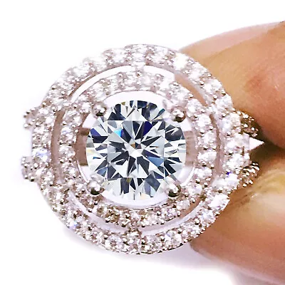 £0.80 • Buy 5.21 Ct Vvs1++Ice G-H White Moissanite Diamond Silver Engagement RING Size 7