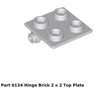 Lego 1x 6134 Light Bluish Gray Hinge Brick 2 X 2 Top Plate 8039 • $5.60