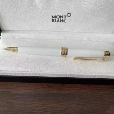 New Montblanc Meisterstack Mb164 Gold White Ballpoint Pen With Box • $95