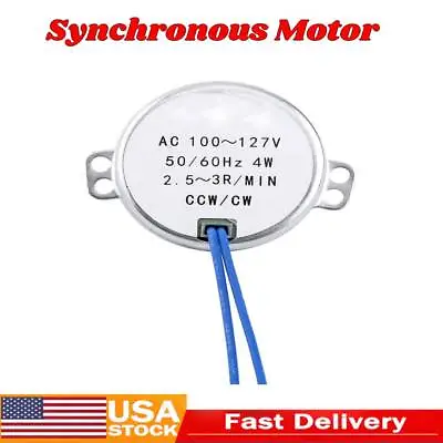 Gear Motor 50/60Hz AC 100-127V 4W CCW/CW AC Motor(2.5-3RPM) Synchronous Motor • $11.80