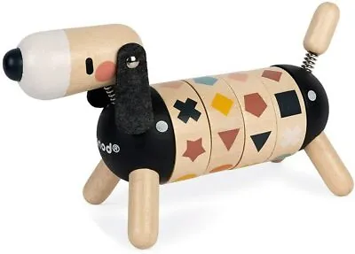 Janod Sweet Cocoon Shapes & Colours Dog J04421 Wooden Pretend Play • £15