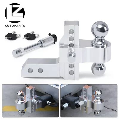 2  Receiver 8  Drop Adjustable Towing Hitch Dual Ball Mount Trailer 12500 Lb • $107.90