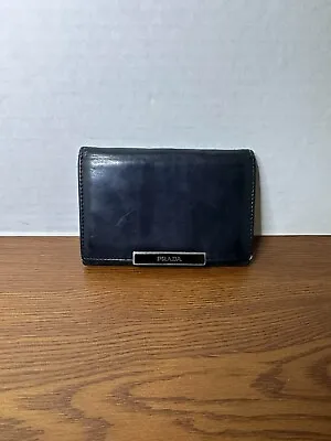 PRADA VTG Triple Tri-Fold Leather Snap Wallet - 100% Authentic - Women's • $99.99