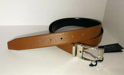 £59.99 • Buy ANDERSONS COGNAC BROWN NAVY BLUE ITALIAN LEATHER REVERSIBLE MENS BELT 100cm 38 