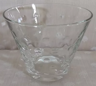 Clear Glass ~ ICE BUCKET ~ Hobnail Design ~ 6  Diameter ~ 5¼  Deep • $15