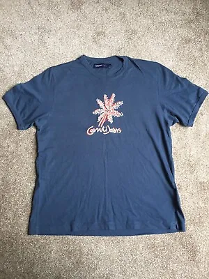 Men’s Cerruti Jeans Navy T-Shirt With Embroidered Logo Size L Good Condition • £12