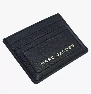 Marc Jacobs S102L01FA21-001 Black With Gold Hardware Women's Leather Card Case • $62.98