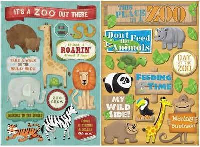 ZOO Cardstock Stickers-You Choose-Scrapbook Card Making Animals Monkey Zebra • $3.49