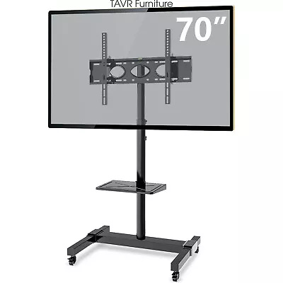 Mobile TV Floor Stand With Wheels For 32 47 50 55 60 65 70 Inch Flat Screen TVs • $85.99