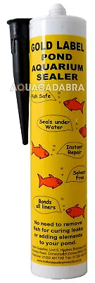 GOLD LABEL BLACK SEALANT 290ml LINER REPAIR GARDEN UNDERWATER LEAK KOI FISH POND • £19.75