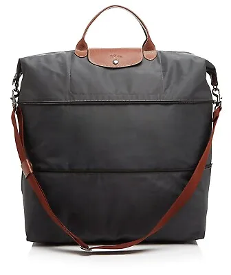 NWT Longchamp Le Pliage Expandable Travel Duffle Crossbody Bag GUNMETAL GREY • $275