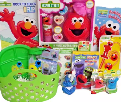 NEW Elmo EASTER GIFT BASKET TOY BOOK LOT BATH TUB TOYS ACTION FIGURE PLAY SET • $42.99