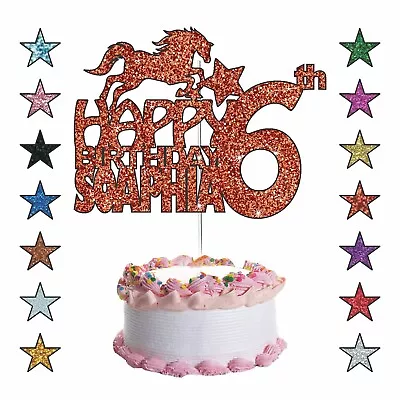 $9.85 • Buy Running Horse Cake Topper Personalised Birthday Cake Topper 21st 25th 30th 40th