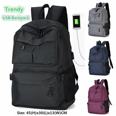 $29.95 • Buy Men's USB Backpack Women Shoulder Laptop School Bag Travel Luggage  Rucksack AU