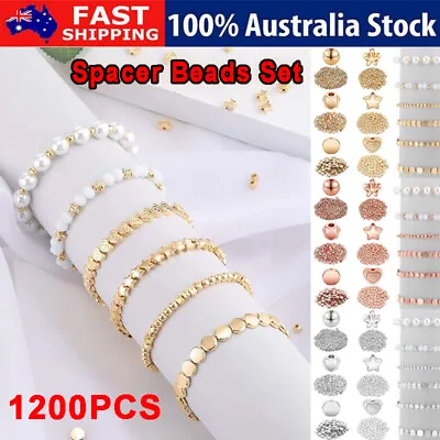 1200 Pieces Spacer Beads Set For Bracelet Earring Necklace Jewelry Making • $12.79