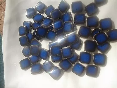 Cobalt Blue Mosaic Ceramic Tile 13/16ths Square X 50 Piece Lots • $5