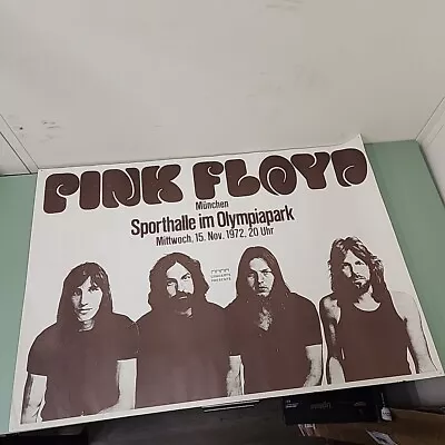 Original 1972 PINK FLOYD CONCERT POSTER Sporthalle Im Olympiap Munich W Germany • $549.95