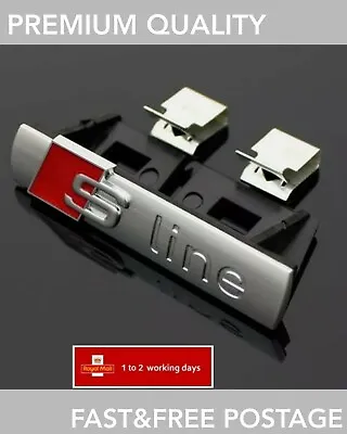 £5.99 • Buy NEW AUDI S-LINE Emblem Chrome Metal Badge For Front Grill A3 A4 S4 RS4 S3