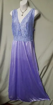 Vintage Style Amoureuse Purple Nightgown Robe Peignoir Set Long Medium 38  Bust • £53.51