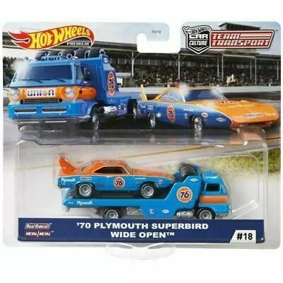 Hotwheels Premium Team Transport #18 - '70 Plymouth Superbird / Wide Open • $42.02