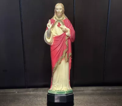 Vintage Jesus Christ Consolidated Molded Products Christian Sacred Heart Statue • $22.05