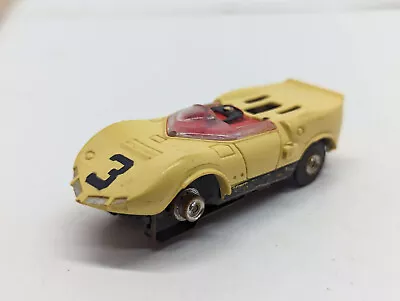 Vintage Aurora HO Slot Car Tjet Chaparral Race Car Yellow No. 3 - PARTS REPAIR • $39.95