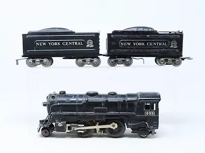 O Gauge 3-Rail Marx NYC New York Central 2-4-2 Steam #999 W/2 Tinplate Tenders • $29.98