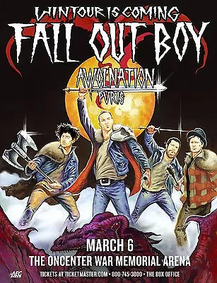 Fall Out Boy / Awolnation/pvris  Wintour Is Coming  2011 Syracuse Concert Poster • $31.14