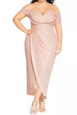 $59.95 • Buy NEW City Chic Sexy Ballet Pink Entwine Maxi Cocktail Dress Plus Size L 20 #F94A