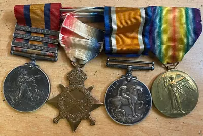 British Boer War & WW1 Medal Grouping South Africa Victoria With 3 Bars WWI Trio • $157.94