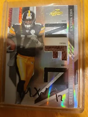 2009 Absolute Mike Wallace #/299 Rookie Premiere Materials Auto Steelers Wr Rc • $17.99