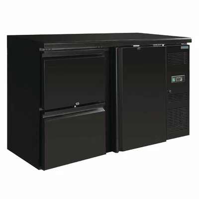 £1427.75 • Buy Polar U-Series Single Door Black Back Bar Counter Fridge With Drawers GL186