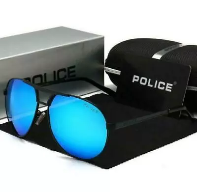 Men's HD Polarized PL Sunglasses With Box Classic Driving Police Glasses • £9.95